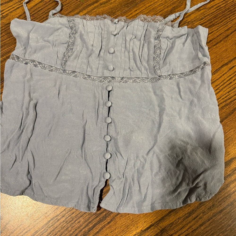 Wild Fable Gray Top with Lace Detail